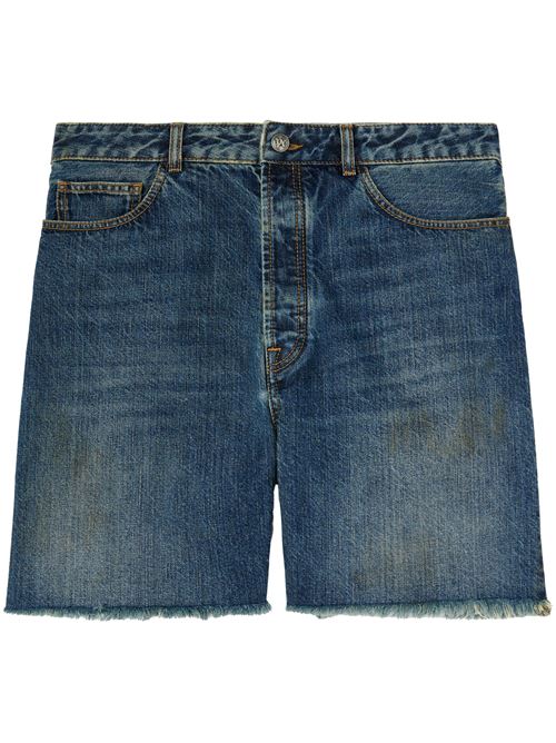 Indigo blue shorts PALM ANGELS | PMYC003S25DEN0034540